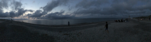 Early evening beach panorama